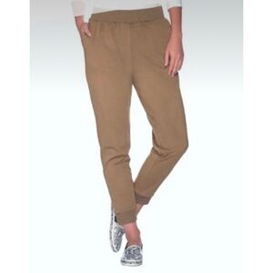 LOGO Lori Goldstein Pants Faux Suede Soft Joggers